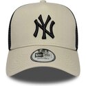 cappello-curvo-beige-snapback-a-frame-league-essential-dei-new-york-yankees-mlb-di-new-era