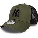 cappello-curvo-verde-snapback-a-frame-league-essential-dei-new-york-yankees-mlb-di-new-era