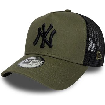 Casquette trucker verte et noire avec logo noir A Frame League Essential New York Yankees MLB New Era