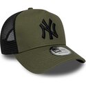 cappello-curvo-verde-snapback-a-frame-league-essential-dei-new-york-yankees-mlb-di-new-era