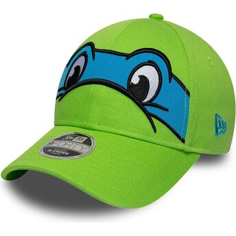 Casquette courbée verte snapback pour enfant 9FORTY M-Crown Face Lionnardo Tortues Ninja New Era