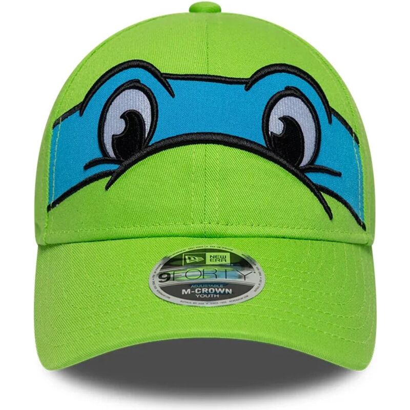 mutzen-gebogen-grun-snapback-fur-kinder-9forty-m-crown-face-der-leonardo-tortugas-ninja-von-new-era