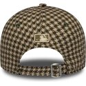 casquette-courbee-verte-et-marron-ajustable-pour-femme-9forty-m-crown-houndstooth-los-angeles-dodgers-mlb-new-era