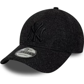 Casquette courbée noire ajustable avec logo noir 9FORTY Winter New York Yankees MLB New Era