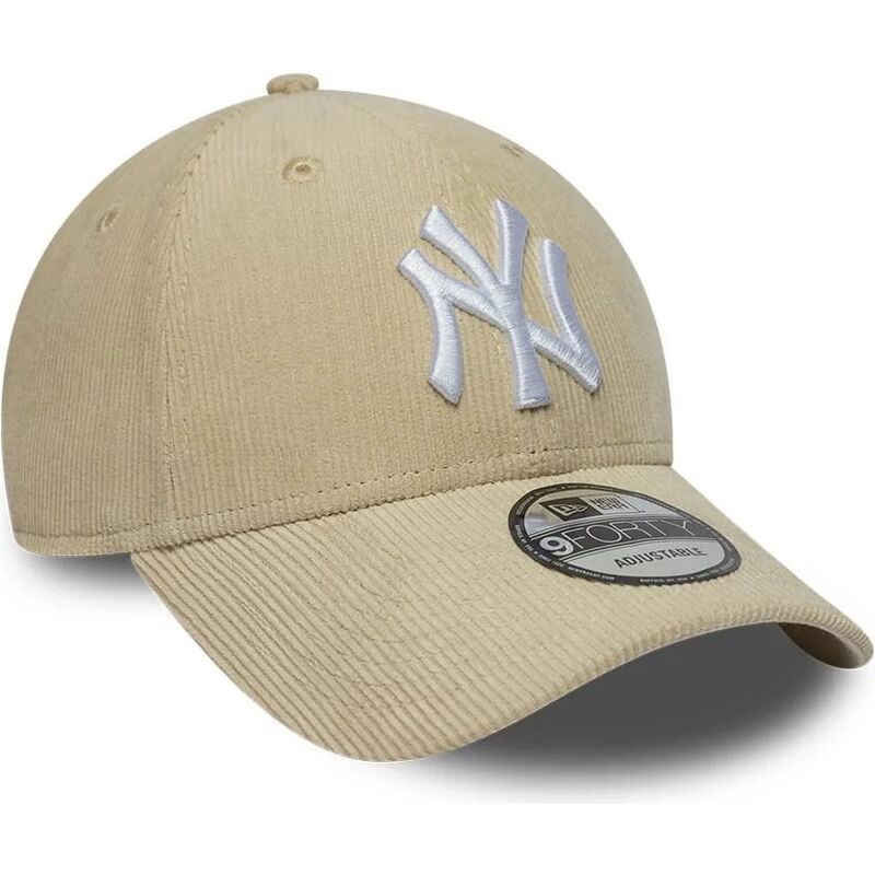 casquette-courbee-beige-snapback-9forty-entry-cord-new-york-yankees-mlb-new-era