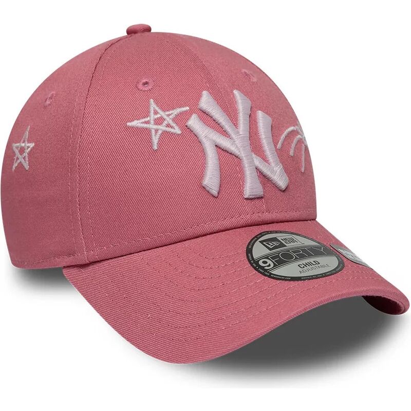 mutzen-gebogen-rosa-verstellbares-band-fur-kinder-9forty-space-der-new-york-yankees-mlb-von-new-era