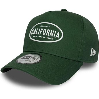 Cappello curvo verde snapback 9FORTY E Frame Rubber dei California Los Angeles di New Era