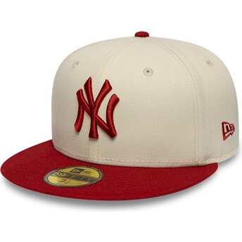Cappello piatto beige aderente 59FIFTY League Essential dei New York Yankees MLB di New Era