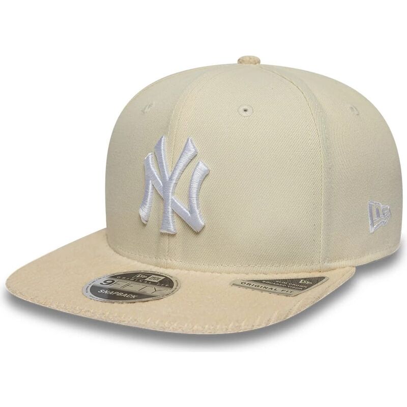 mutzen-flach-beige-snapback-9fifty-cord-visor-der-new-york-yankees-mlb-von-new-era