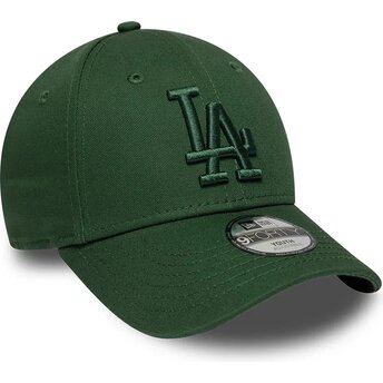 Cappello curvo verde cinghia regolabile per bambino 9FORTY League Essential dei Los Angeles Dodgers MLB di New Era