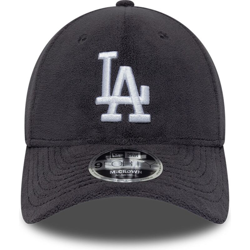 cappello-curvo-grigio-snapback-9forty-m-crown-fleece-dei-los-angeles-dodgers-mlb-di-new-era