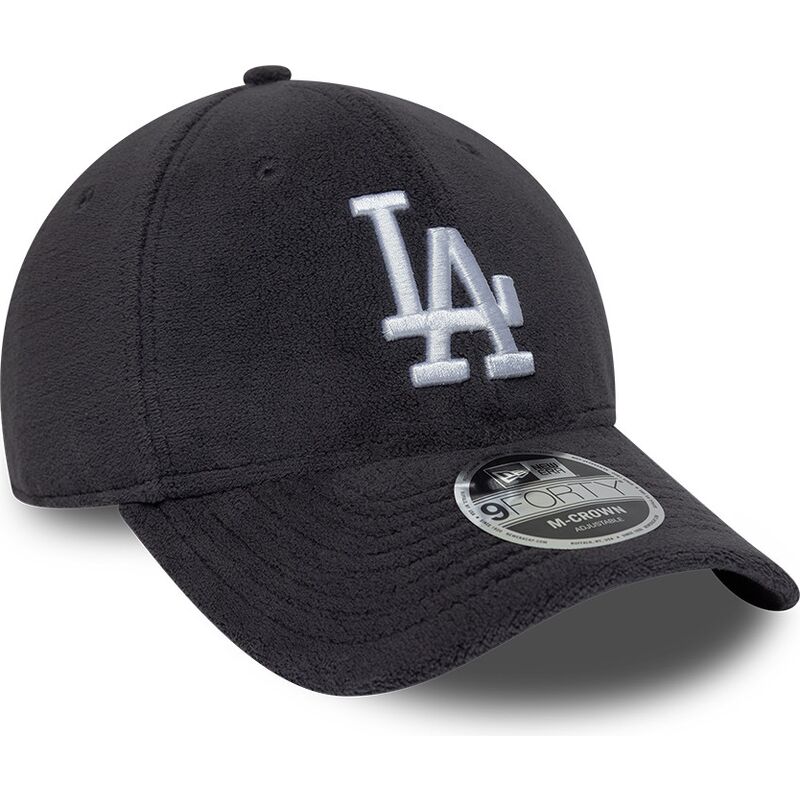 cappello-curvo-grigio-snapback-9forty-m-crown-fleece-dei-los-angeles-dodgers-mlb-di-new-era