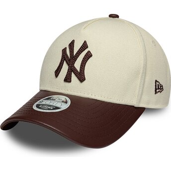 Mützen gebogen beige verstellbares band 9FORTY M-Crown Fabric Mix der New York Yankees MLB von New Era