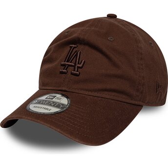 Cappello curvo marrone cinghia regolabile 9TWENTY Washed Midi dei Los Angeles Dodgers MLB di New Era
