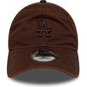 casquette-courbee-marron-ajustable-avec-logo-marron-9twenty-washed-midi-logo-los-angeles-dodgers-mlb-new-era