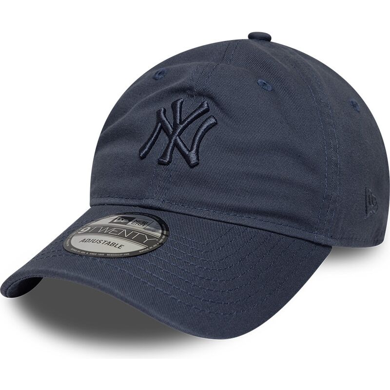 casquette-courbee-bleue-ajustable-avec-logo-bleu-9twenty-washed-midi-logo-new-york-yankees-mlb-new-era