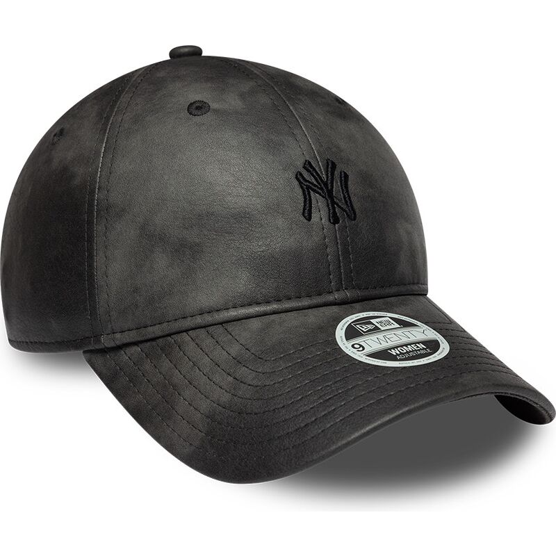 mutzen-gebogen-schwarz-verstellbares-band-9twenty-washed-pu-der-new-york-yankees-mlb-von-new-era