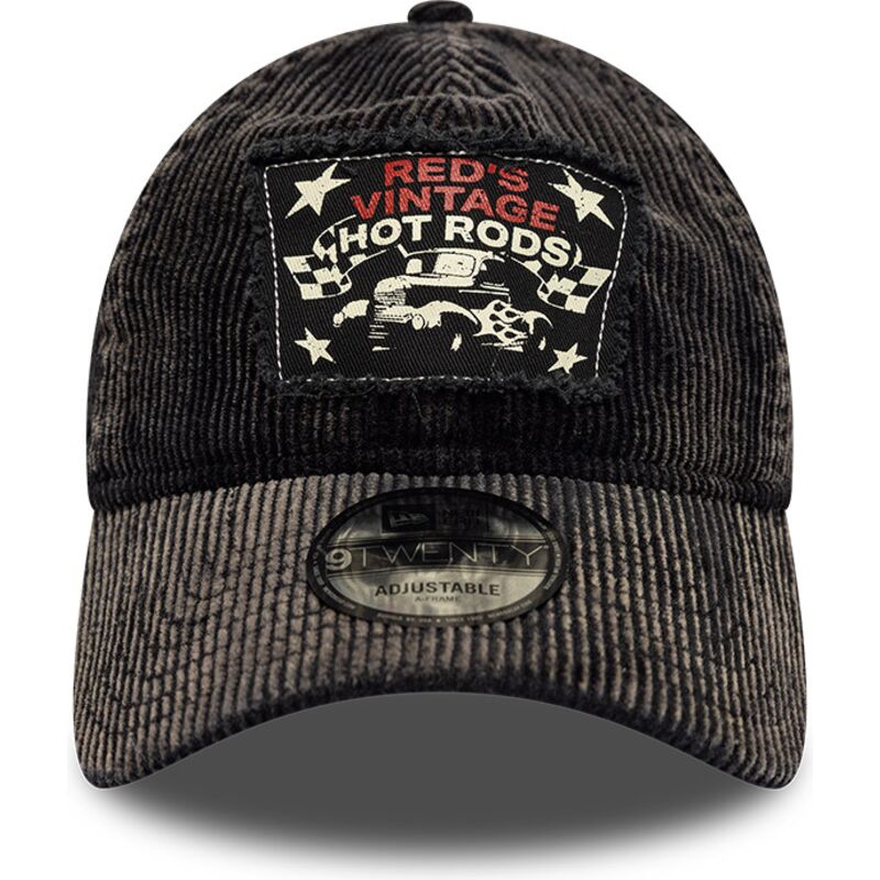 casquette-courbee-noire-ajustable-9twenty-patch-acid-cord-hot-rods-new-era