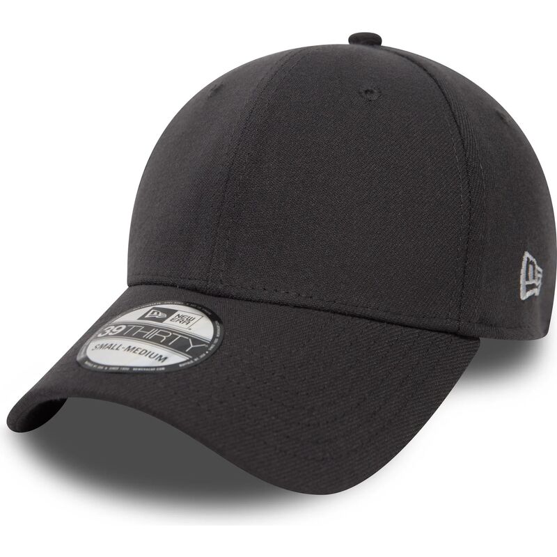 casquette-courbee-grise-fonce-ajustee-39thirty-basic-flag-new-era