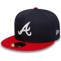marineblaue-und-rote-anliegende-flat-cap-59fifty-ac-perf-der-atlanta-braves-mlb-von-new-era