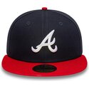 cappello-piatto-blu-marino-e-rosso-aderente-59fifty-ac-perf-di-atlanta-braves-mlb-di-new-era