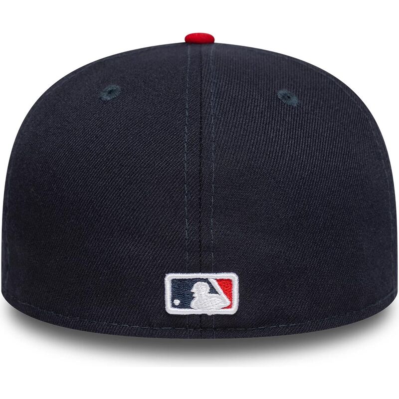 marineblaue-und-rote-anliegende-flat-cap-59fifty-ac-perf-der-atlanta-braves-mlb-von-new-era