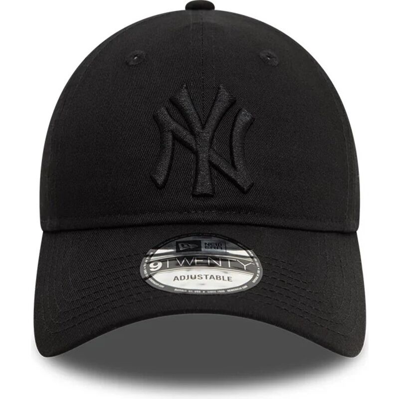 schwarze-verstellbare-curved-cap-mit-schwarzem-logo-9twenty-league-essential-der-new-york-yankees-mlb-von-new-era