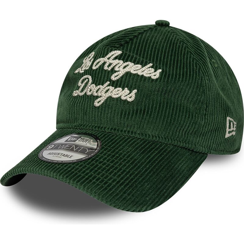 cappello-curvo-verde-cinghia-regolabile-9twenty-a-frame-cord-script-dei-los-angeles-dodgers-mlb-di-new-era