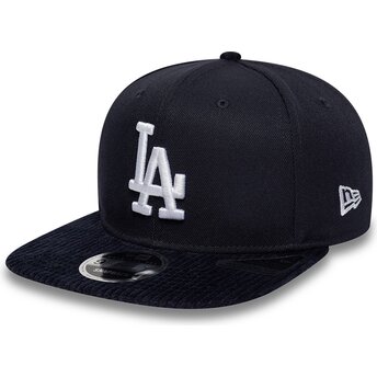 Casquette plate bleue marine snapback 9FIFTY Cord Visor Los Angeles Dodgers MLB New Era