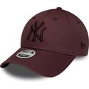casquette-courbee-grenat-ajustable-pour-femme-avec-logo-grenat-9forty-league-essential-new-york-yankees-mlb-new-era