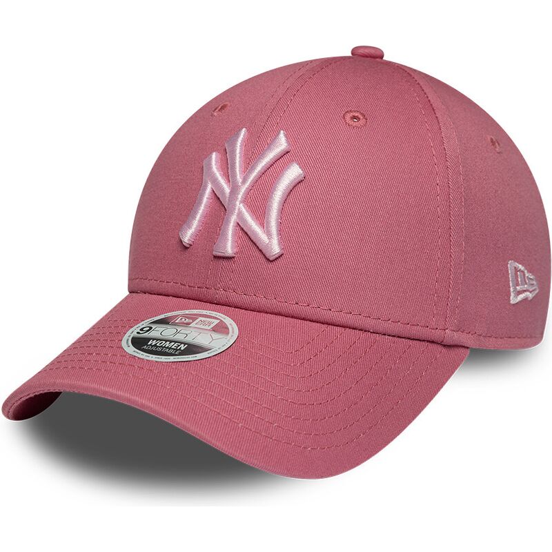 mutzen-gebogen-rosa-verstellbares-band-9forty-league-essential-cas-der-new-york-yankees-mlb-von-new-era