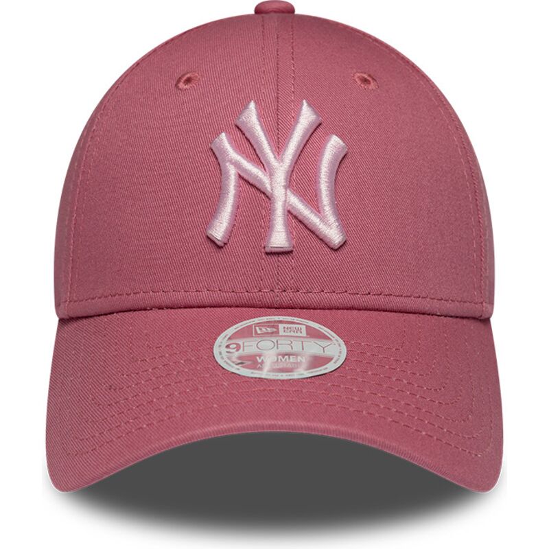 cappello-curvo-rosa-cinghia-regolabile-9forty-league-essential-cas-dei-new-york-yankees-mlb-di-new-era