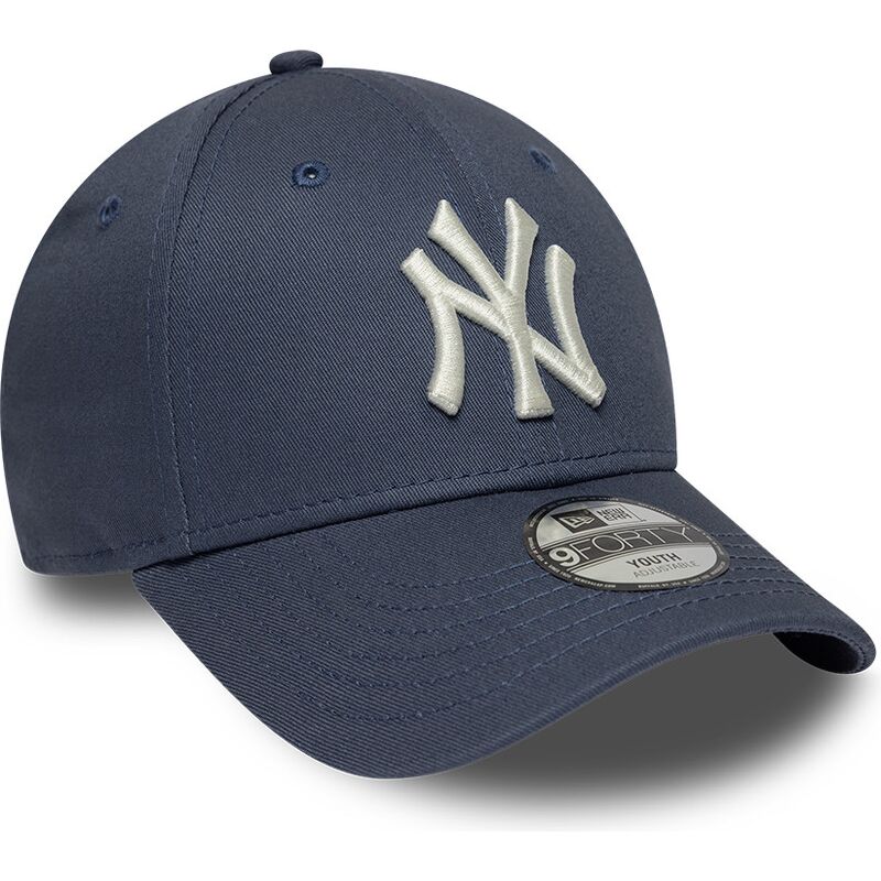 cappello-curvo-blu-cinghia-regolabile-per-bambino-9forty-league-essential-dei-new-york-yankees-mlb-di-new-era