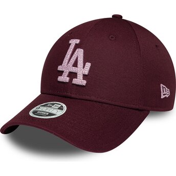 Casquette courbée grenat ajustable pour femme avec logo...