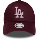 cappello-curvo-rosso-cinghia-regolabile-rosa-9forty-metallic-dei-los-angeles-dodgers-mlb-di-new-era