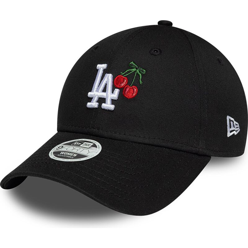 mutzen-gebogen-schwarz-verstellbares-band-9forty-fruit-icon-cherry-der-los-angeles-dodgers-mlb-von-new-era