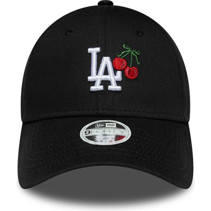 cappello-curvo-nero-cinghia-regolabile-9forty-fruit-icon-cherry-dei-los-angeles-dodgers-mlb-di-new-era