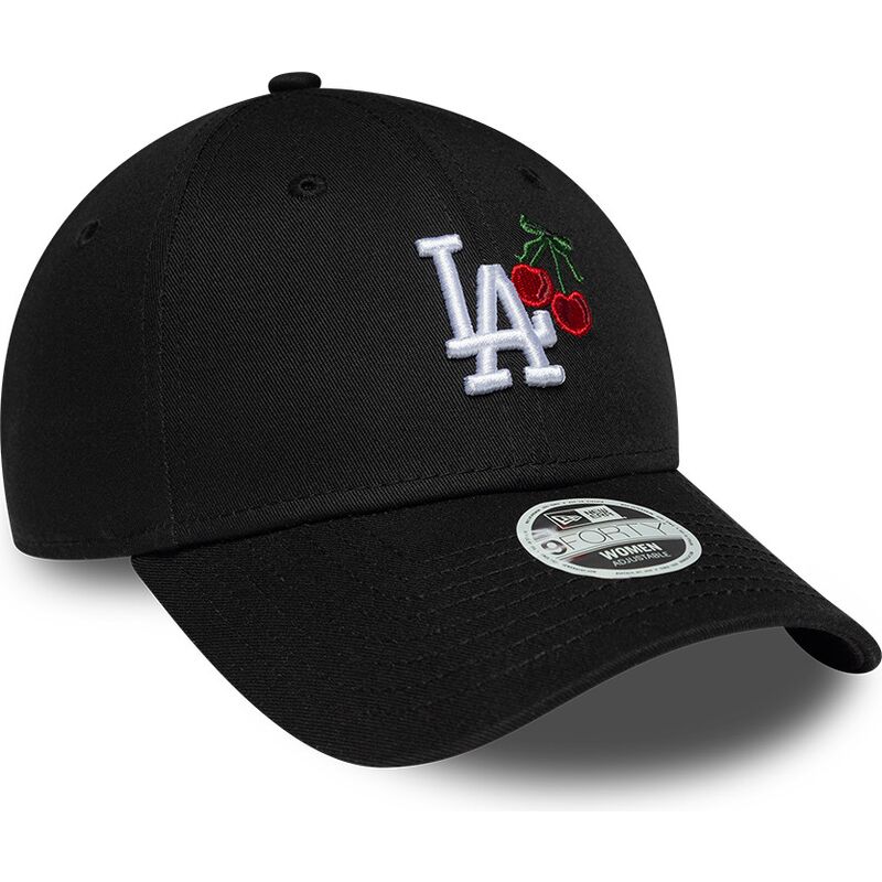 cappello-curvo-nero-cinghia-regolabile-9forty-fruit-icon-cherry-dei-los-angeles-dodgers-mlb-di-new-era