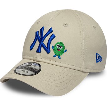 Cappello curvo beige cinghia regolabile 9FORTY Monster Icon dei New York Yankees MLB di New Era
