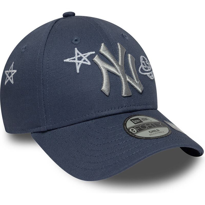 cappello-curvo-blu-cinghia-regolabile-per-bambino-9forty-space-glow-in-the-dark-dei-new-york-yankees-mlb-di-new-era
