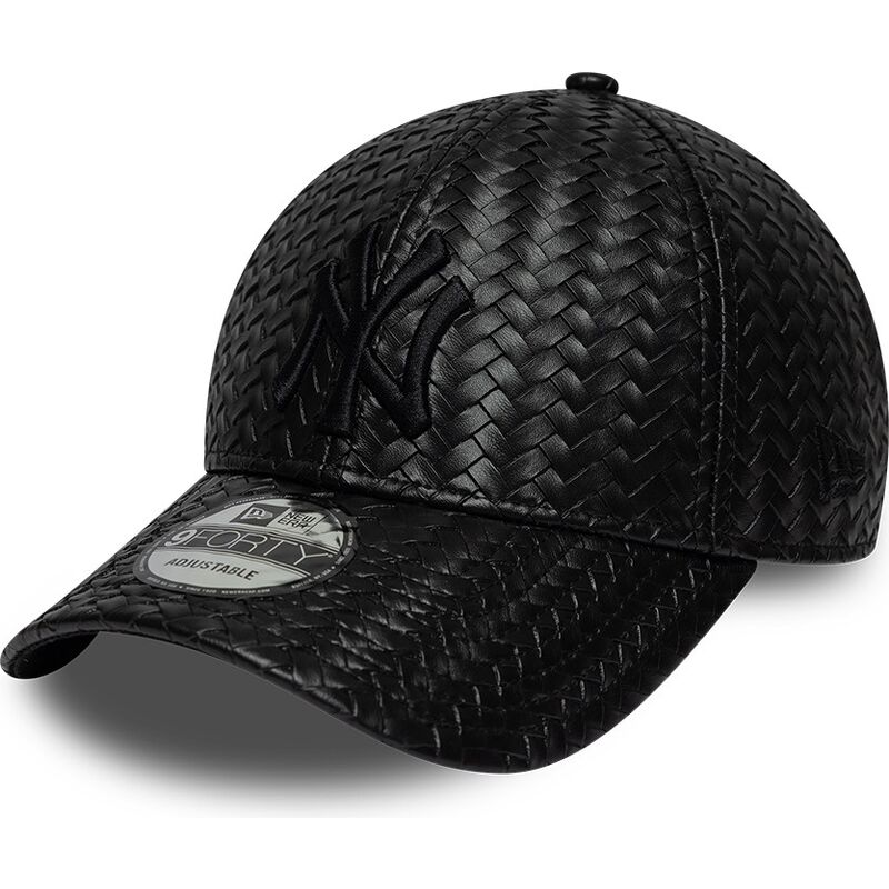 cappello-curvo-nero-snapback-9forty-pu-weave-dei-new-york-yankees-mlb-di-new-era