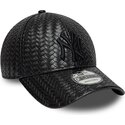 cappello-curvo-nero-snapback-9forty-pu-weave-dei-new-york-yankees-mlb-di-new-era