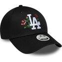 cappello-curvo-nero-snapback-9forty-rose-sequin-dei-los-angeles-dodgers-mlb-di-new-era