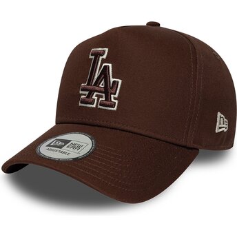 Cappello curvo marrone snapback 9FORTY E Frame Team Outline dei Los Angeles Dodgers MLB di New Era