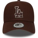 mutzen-gebogen-braun-snapback-9forty-e-frame-team-outline-der-los-angeles-dodgers-mlb-von-new-era