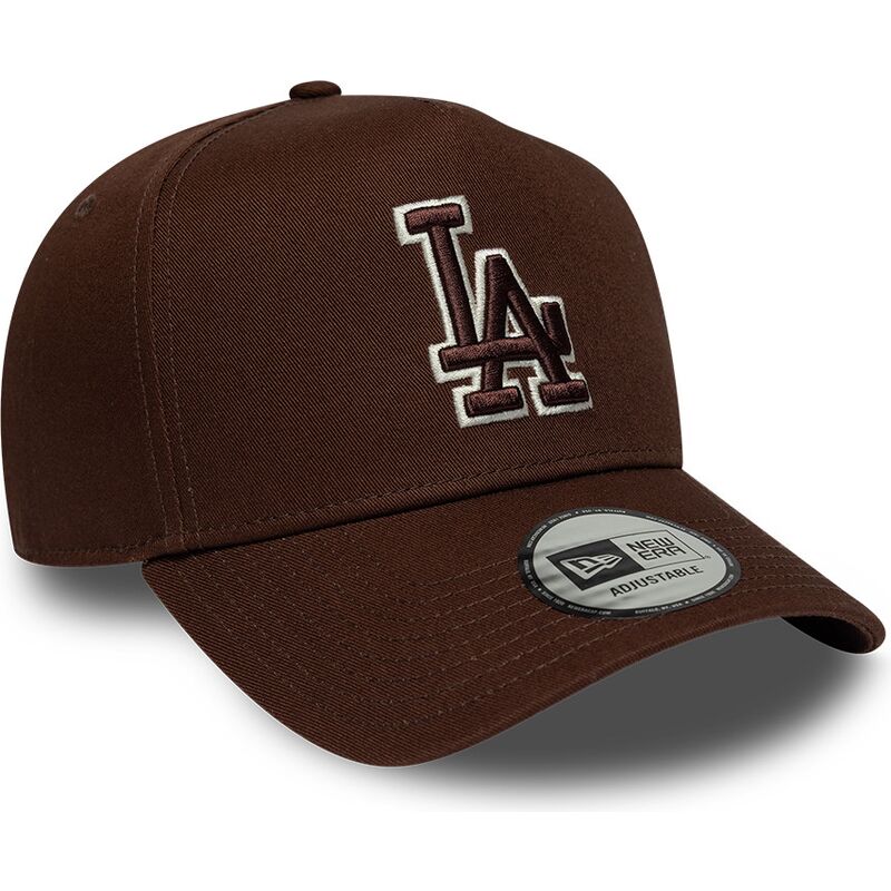 cappello-curvo-marrone-snapback-9forty-e-frame-team-outline-dei-los-angeles-dodgers-mlb-di-new-era