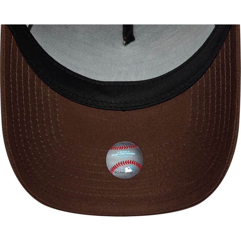 mutzen-gebogen-braun-snapback-9forty-e-frame-team-outline-der-los-angeles-dodgers-mlb-von-new-era