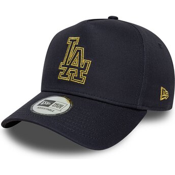 Cappello curvo blu marino snapback 9FORTY dorado E Frame Metallic Outline dei Los Angeles Dodgers MLB di New Era