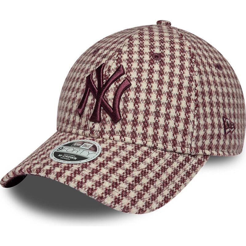 mutzen-gebogen-rot-verstellbares-band-9forty-m-crown-houndstooth-der-new-york-yankees-mlb-von-new-era mutzen-gebogen-rot-verstellbares-band-9forty-m-crown-houndstooth-der-new-york-yankees-mlb-von-new-era