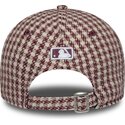 cappello-curvo-rosso-cinghia-regolabile-9forty-m-crown-houndstooth-dei-new-york-yankees-mlb-di-new-era
